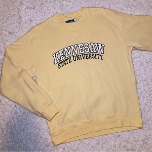 Gear For Sports Kennesaw State University KSU Crew Neck Sweatshirt Pale Yellow